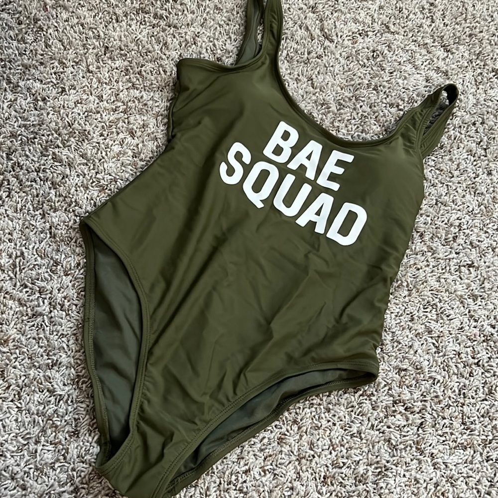 NWT, Walmart “Bae Squad” One-Piece Swimsuit, Size M